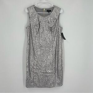 Thalia Sodi Women’s Silver Faux Leather Eyelet High Neck Mini Dress Size 10
